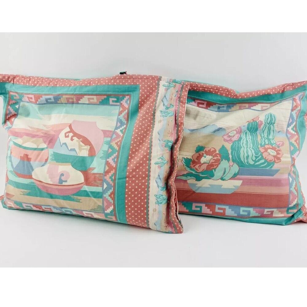 Southwest Throw Pillows Flowering Cactus Aztec Pottery Cranston Fabric Native A